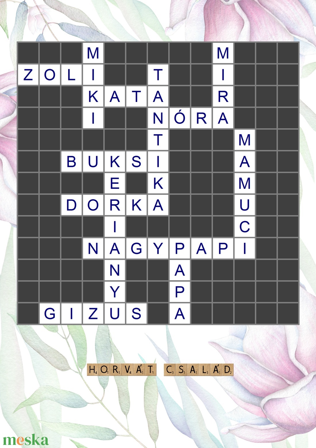 Egyedi névkirakó szókirakó scrabble szülinapi poszter kerettel, Nászajándék, Rejtvény családfa előszoba lakásavató házav - esküvő - emlék & ajándék - nászajándék - Meska.hu