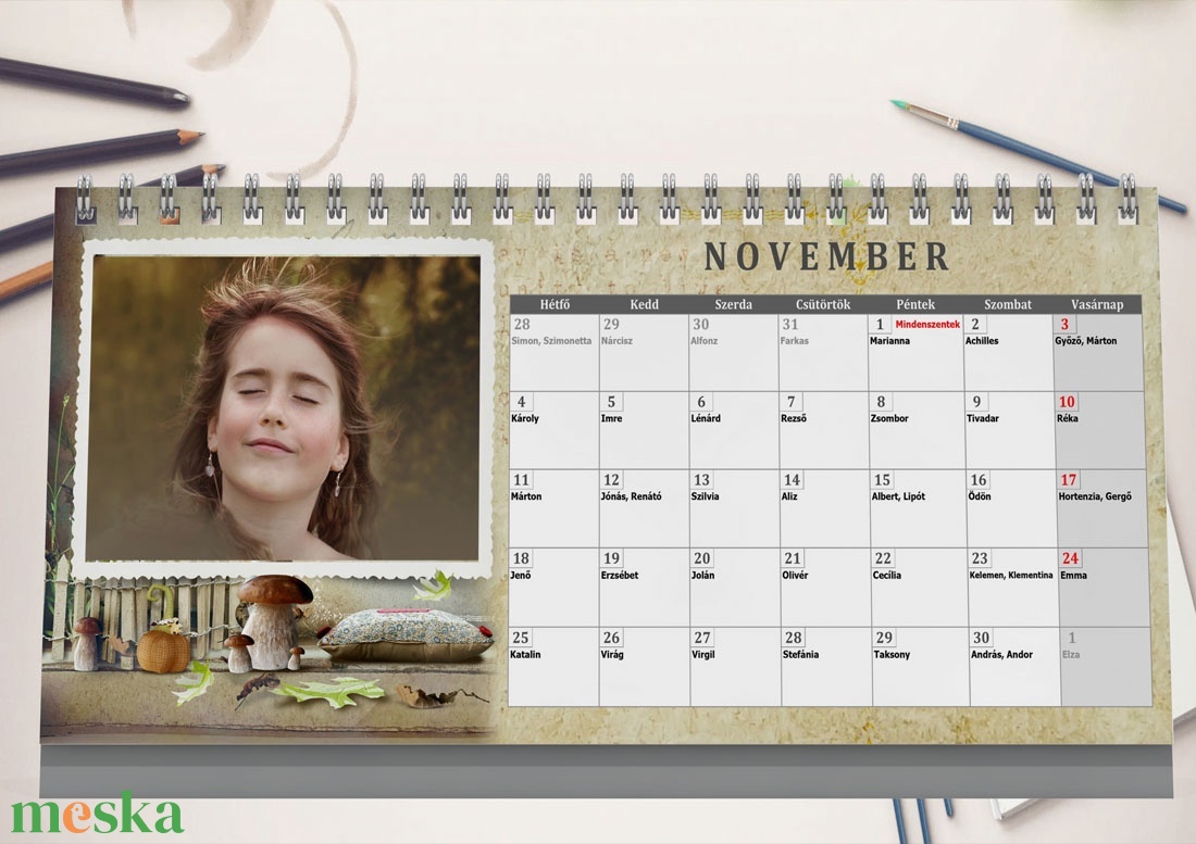 2023-as Fényképes asztali naptár 13 oldalas, Filofax határidőnapló fotós nagymama nagypapa unoka nőknek férfinak kutyás - otthon & életmód - papír, írószer - naptár & tervező - Meska.hu