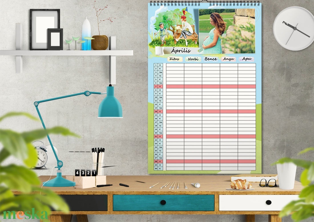 A3 fényképes családi rendező naptár falinaptár Fotós határidőnapló családi szervező nőnek anyának programfüzet planner - otthon & életmód - dekoráció - Meska.hu