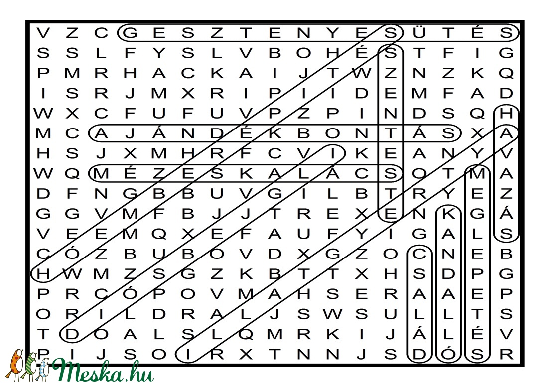 szókereső képeslap rejtvény fényképes is lehet crossword fejtörő enigma mókás ajándék ajándékkisérő rébusz rudolf advent -  - Meska.hu