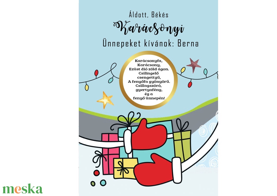 A6 os egyedi kaparós sorsjegy, meglepetés vicces ajándék, karácsonyi ajándékkisérő, képeslap, jókivánság, köszöntő, vers - karácsony - Meska.hu