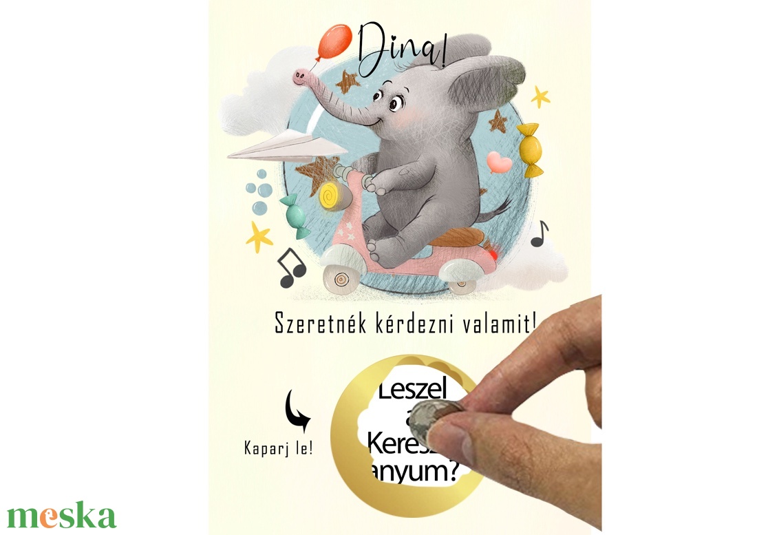 Keresztszülő felkérő kaparós sorsjegy, meghivó, felkérő, Képeslap titkos üzenettel keresztanyu keresztapu babaköszöntő - otthon & életmód - papír, írószer - Meska.hu