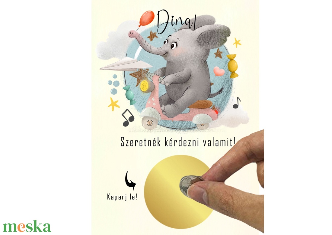Keresztszülő felkérő kaparós sorsjegy, meghivó, felkérő, Képeslap titkos üzenettel keresztanyu keresztapu babaköszöntő - otthon & életmód - papír, írószer - Meska.hu