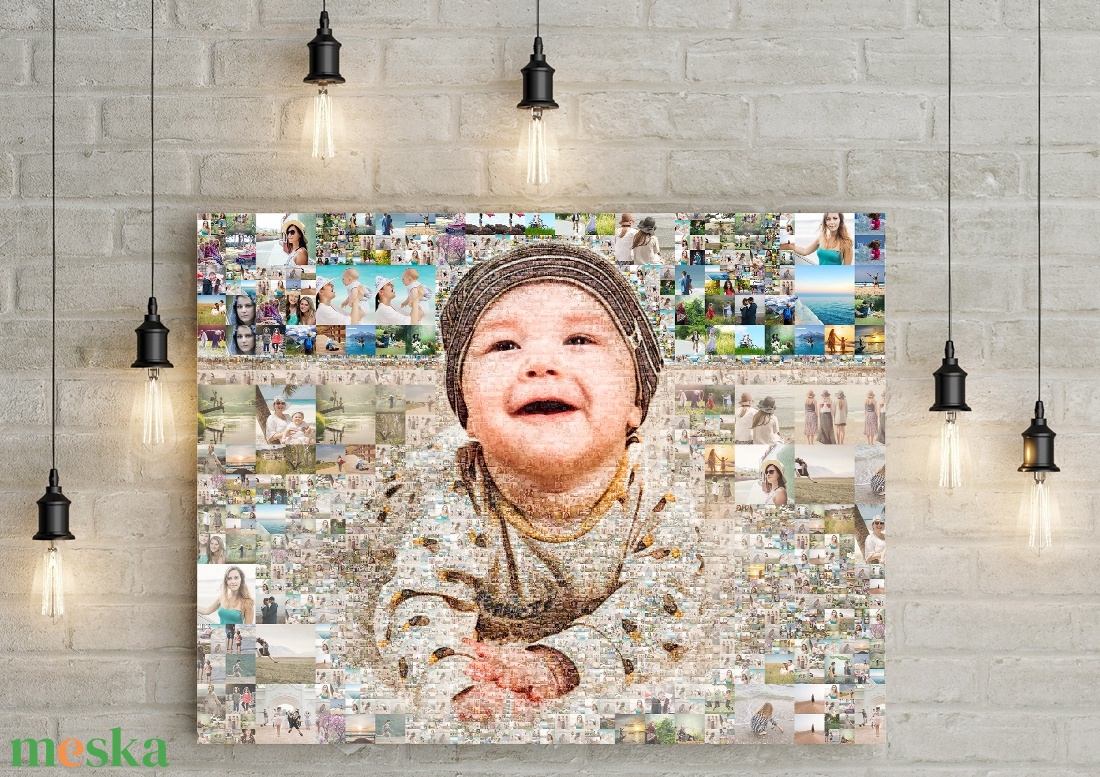 Fotómozaik mozaikfotó mozaikkép fotó fényképes kollázs, Születésnap szülinapi poszter nászajándék esküvő kerek évforduló - otthon & életmód - dekoráció - kép & falikép - mozaik kép - Meska.hu