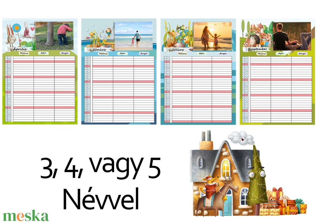 A3 fényképes családi rendező naptár falinaptár Fotós határidőnapló családi szervező nőnek anyának programfüzet planner - otthon & életmód - dekoráció - Meska.hu