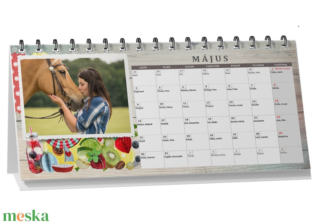2023-as Fényképes asztali naptár 13 oldalas, Filofax határidőnapló fotós nagymama nagypapa unoka nőknek férfinak kutyás - otthon & életmód - papír, írószer - naptár & tervező - Meska.hu