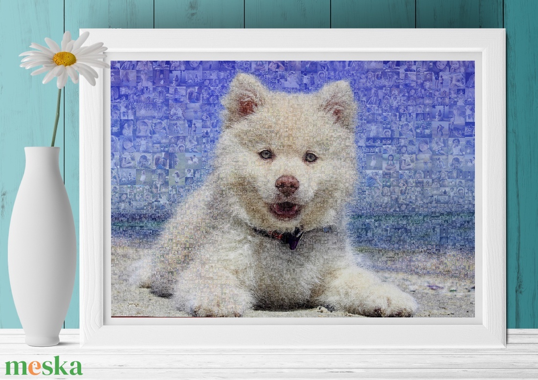 Szülinapi fényképes mozaik poszter, állatos poszter kutyaimádó évforduló 30, 40, 50 édesanyának feleségemnek férjemnek - otthon & lakás - dekoráció - kép & falikép - poszter - Meska.hu