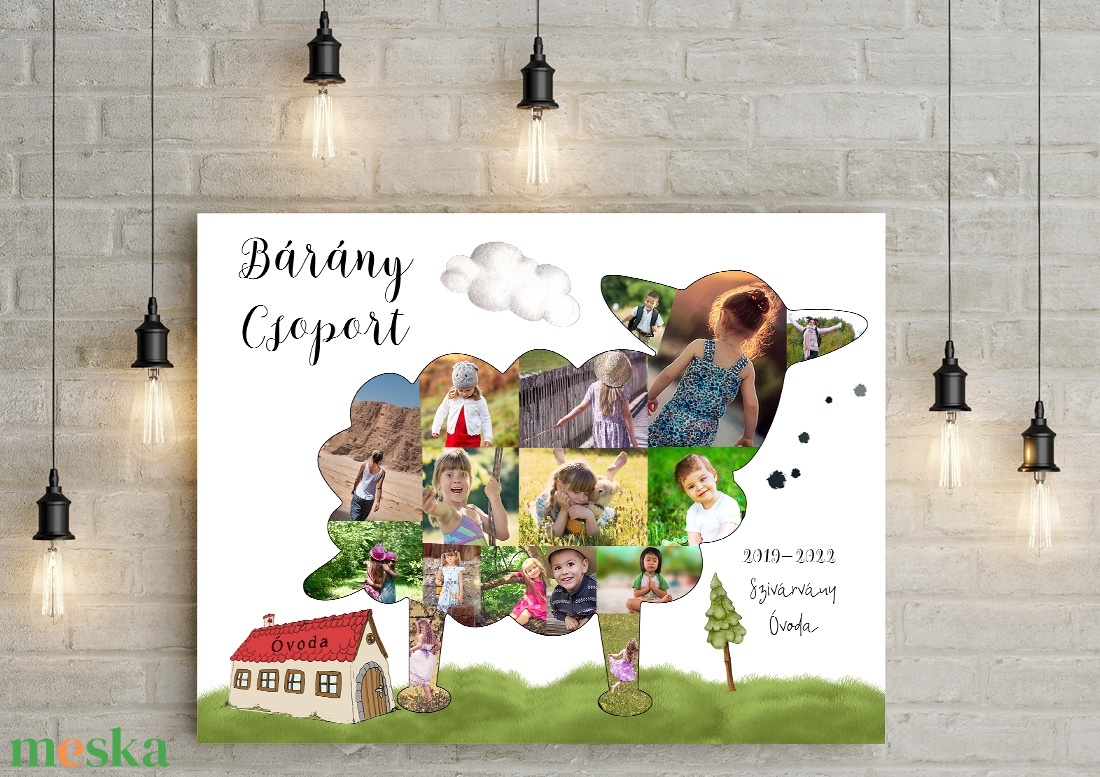 Bárány csoport Óvodai Fényképes Ballagási Tabló Bölcsődei Dadusnak Óvó néninek Óvónéni - otthon & életmód - dekoráció - kép & falikép - poszter - Meska.hu