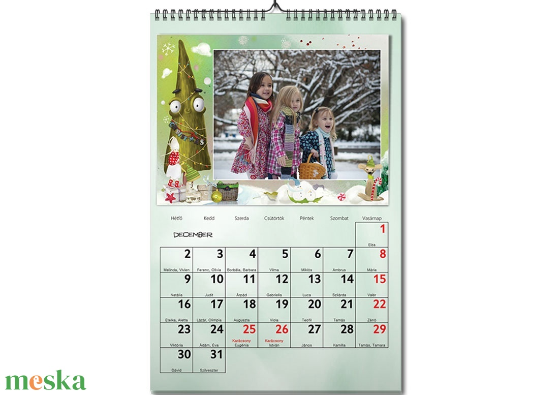 2024-es fényképes falinaptár, egyedi naptár fotós ajándék nagyinak nőknek férfiaknak vicces unokától karácsonyi ötlet - otthon & lakás - dekoráció - fali és függő dekoráció - falinaptár & öröknaptár - Meska.hu