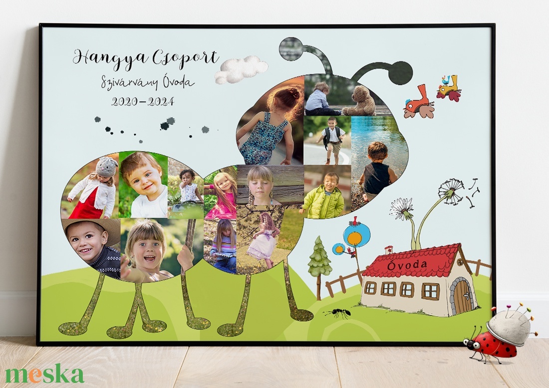 Hangya Csoport Óvodai Fényképes Ballagási Tabló Bölcsőde Dadusnak Óvónéniknek Ajándék poszter  - otthon & életmód - dekoráció - kép & falikép - poszter - Meska.hu