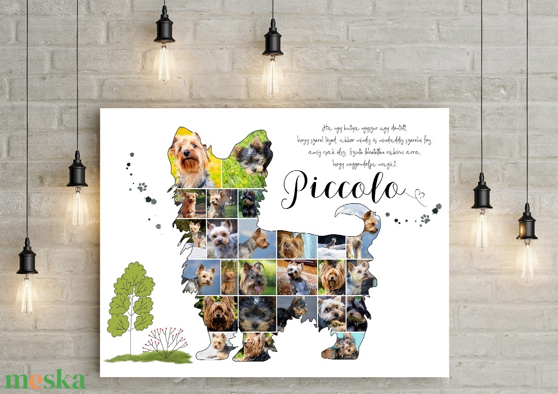 Yorkie Yorkshire terrier fényképes poszter, Fotókollázs kutyák szerelmeseinek, kutyarajongó, állatbarátoknak állatos kép - otthon & életmód - dekoráció - kép & falikép - poszter - Meska.hu