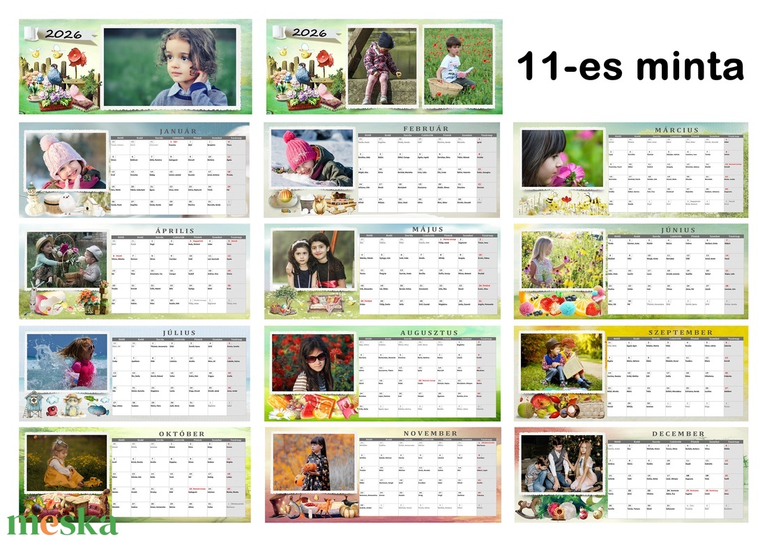 Egyedi, fényképes 2026-os asztali naptár Tökéletes ajándék, Megható ajándék, Időseknek - otthon & életmód - dekoráció - fali és függő dekoráció - falinaptár & öröknaptár - Meska.hu