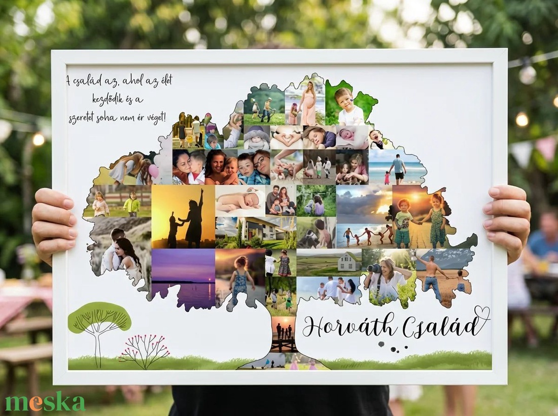 Családfa poszter 60, 70, 80, 75 éves születésnapra, házassági évforduló, Papának, Mamának, Nagyszülők - otthon & életmód - dekoráció - kép & falikép - poszter - Meska.hu