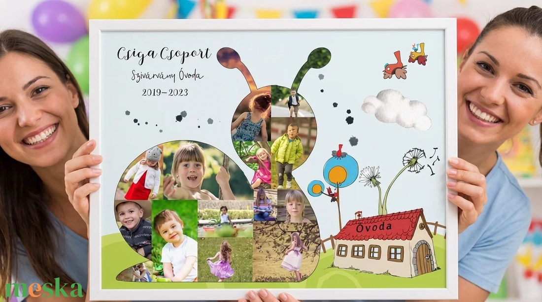 Legjobb óvó néni ajándék, Fényképes Óvodai Ballagási Tabló, Bölcsőde, Csiga Csoport, Óvónéni, Dadusoknak Poszter  - otthon & életmód - dekoráció - kép & falikép - poszter - Meska.hu