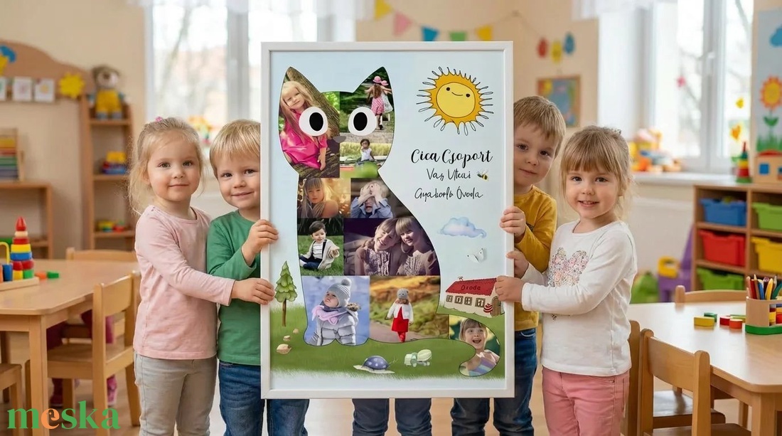 Legjobb óvó néni ajándék, Cica Csoport Óvodai Fényképes Ballagási Tabló Bölcsőde Dadusnak Óvónéniknek Ajándék poszter  - otthon & életmód - dekoráció - kép & falikép - poszter - Meska.hu