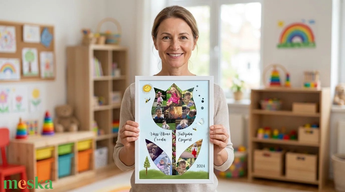 Legjobb óvó néni ajándék, Fényképes Óvodai Ballagási Tabló, Bölcsőde, Tulipán Csoport, Óvónéni, Dadusoknak Poszter  - otthon & életmód - dekoráció - kép & falikép - poszter - Meska.hu