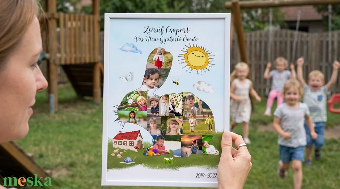 Legjobb óvó néni ajándék, Fényképes Óvodai Ballagási Tabló, Bölcsőde, Nyuszi Csoport, Óvónénik, Dadusoknak Poszter  - otthon & életmód - dekoráció - kép & falikép - poszter - Meska.hu