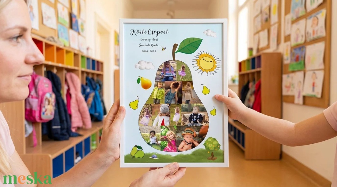 Legjobb óvó néni ajándék, Fényképes Óvodai Ballagási Tabló, Bölcsőde, Körte Csoport, Óvónéni, Dadusoknak Poszter  - otthon & életmód - dekoráció - kép & falikép - poszter - Meska.hu