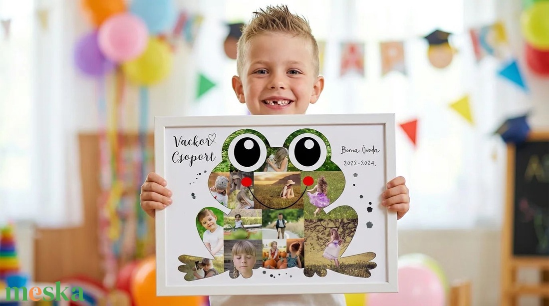Legjobb óvó néni ajándék, Fényképes Óvodai Ballagási Tabló, Bölcsőde, Béka Csoport, Óvónéni, Dadusoknak Poszter  - otthon & életmód - dekoráció - kép & falikép - poszter - Meska.hu