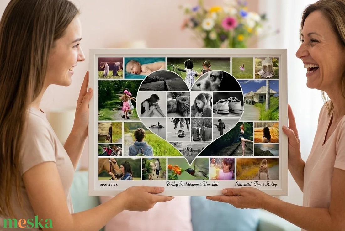 Fényképes Szív Kollázs Poszter � Egyedi Ajándék Születésnapra, Évfordulóra, szivecske - otthon & életmód - dekoráció - kép & falikép - poszter - Meska.hu