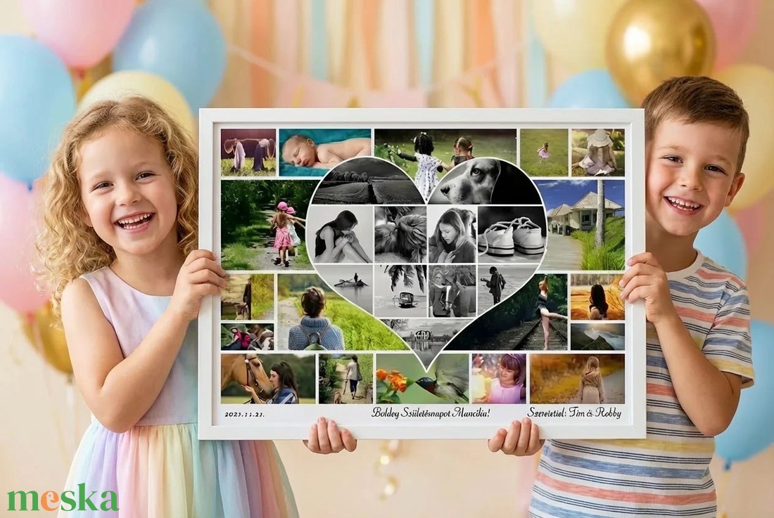 Fényképes Szív Kollázs Poszter � Egyedi Ajándék Születésnapra, Évfordulóra - otthon & életmód - dekoráció - kép & falikép - poszter - Meska.hu