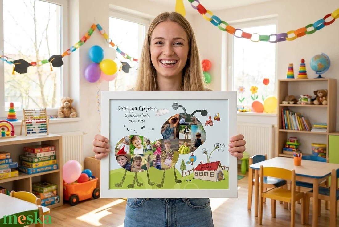 Legjobb óvó néni ajándék, Fényképes Óvodai Ballagási Tabló, Bölcsőde, Hangya Csoport, Óvónéni, Dadusoknak Poszter  - otthon & életmód - dekoráció - kép & falikép - poszter - Meska.hu