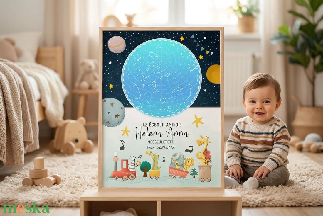 Kisfiú Kisbaba Újszülött Csillagtérkép Keresztelő Babaváró Buli Csillagkép Térkép Mérföldkő Unisex Névadó Legötletesebb - baba - mama - babaszoba dekoráció - babaszoba kép - Meska.hu