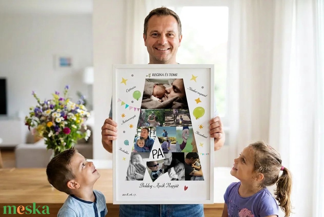 Fotókollázs Betűposzter Apának, Névre Szóló Poszter, Fényképes Névnapi, Születésnapi APA felirat, Egyedi Családi Ajándék - otthon & életmód - dekoráció - kép & falikép - poszter - Meska.hu