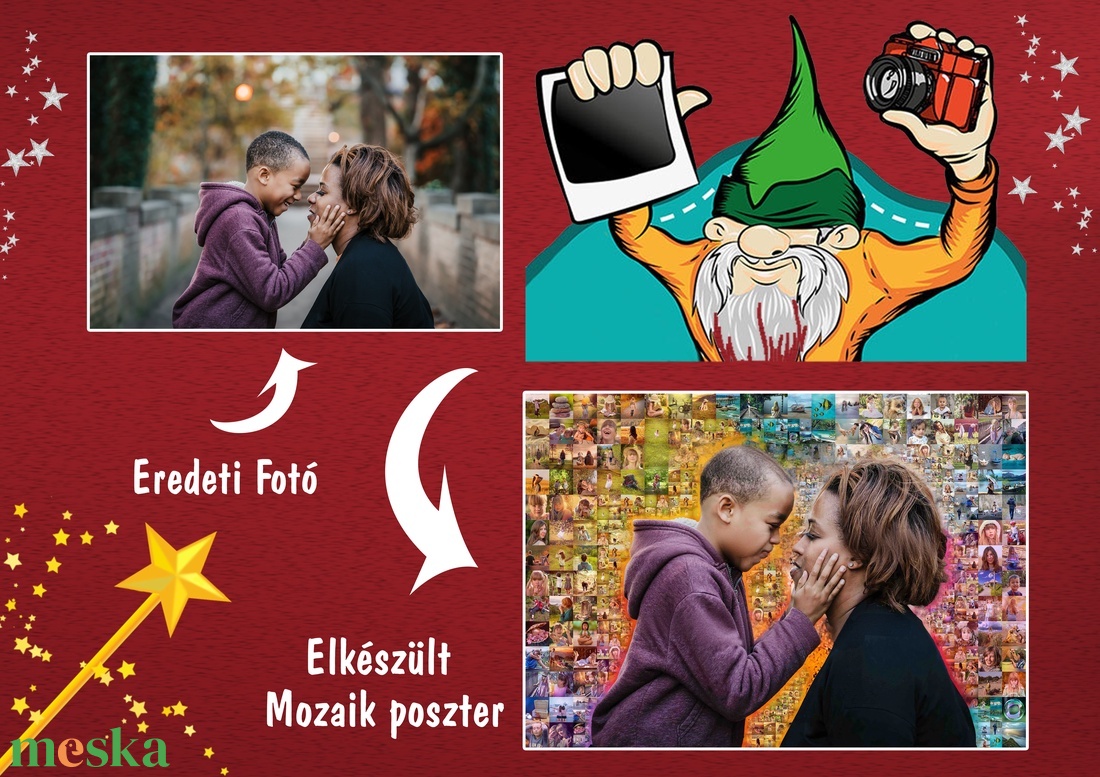 Fényképes Mozaikposzter, Egyedi Emlékkollázs Saját Fotókból Családi Falikép Ajándék - otthon & életmód - dekoráció - kép & falikép - poszter - Meska.hu