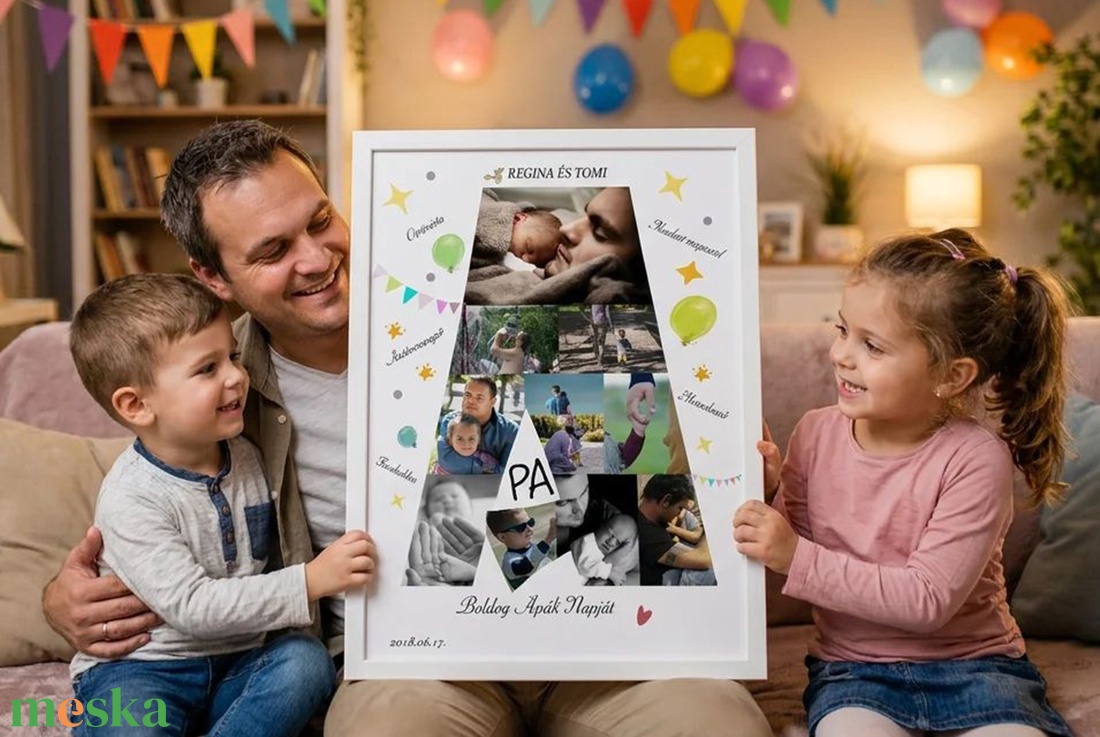 Fotókollázs Betűposzter Apának, Névre Szóló Poszter, Fényképes Névnapi, Születésnapi APA felirat, Egyedi Családi Ajándék - otthon & életmód - dekoráció - kép & falikép - poszter - Meska.hu