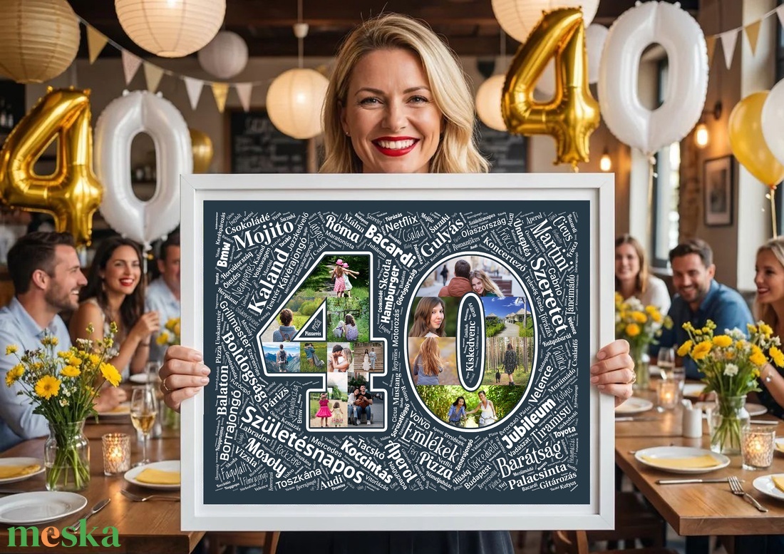 Szülinapi fényképes számos poszter, 40-es Szóposzter WordArt Apának, Férjnek, Szerelmemnek, Páromnak Barátomnak Havernak - otthon & életmód - dekoráció - kép & falikép - poszter - Meska.hu