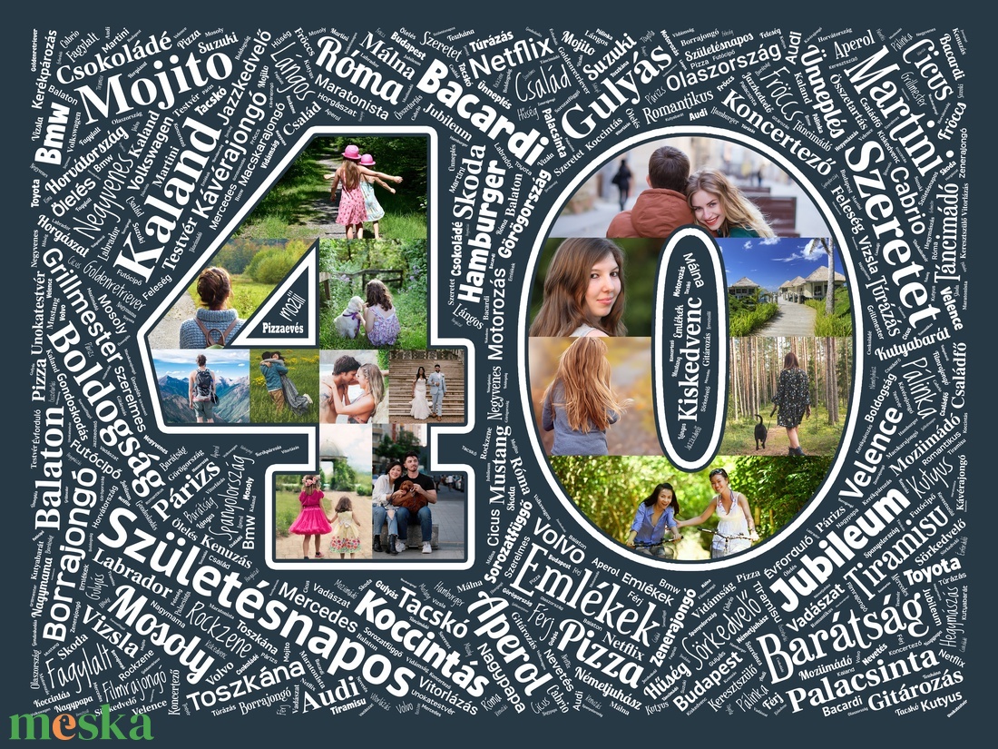 Szülinapi fényképes számos poszter, 40-es Szóposzter WordArt Apának, Férjnek, Szerelmemnek, Páromnak Barátomnak Havernak - otthon & életmód - dekoráció - kép & falikép - poszter - Meska.hu