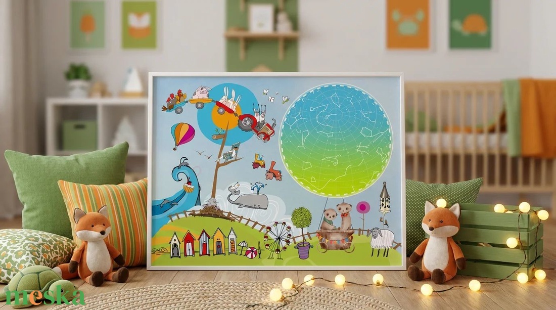 Csillagtérkép poszter, Kisfiú Kisbaba Újszülött, Keresztelő, Babaváró Buli, Csillagkép, Horoszkóp, Mérföldkő Névadó - otthon & életmód - dekoráció - kép & falikép - poszter - Meska.hu