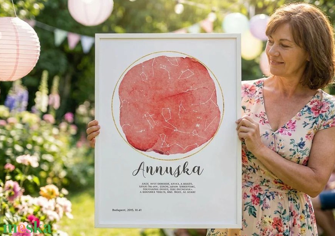 Csillagtérkép poszter Lányomnak, Barátnőmnek, Esküvő, Szülinap Évforduló Szerelmes falidekor Anyának - otthon & életmód - dekoráció - kép & falikép - poszter - Meska.hu