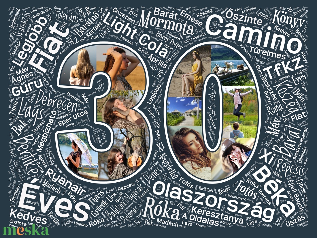 Születésnapi fényképes számos poszter, 30. szülinapra Szóposzter Nőknek Férfiaknak Barátnőnek Lányoknak Fiúknak Apának - otthon & életmód - dekoráció - kép & falikép - poszter - Meska.hu
