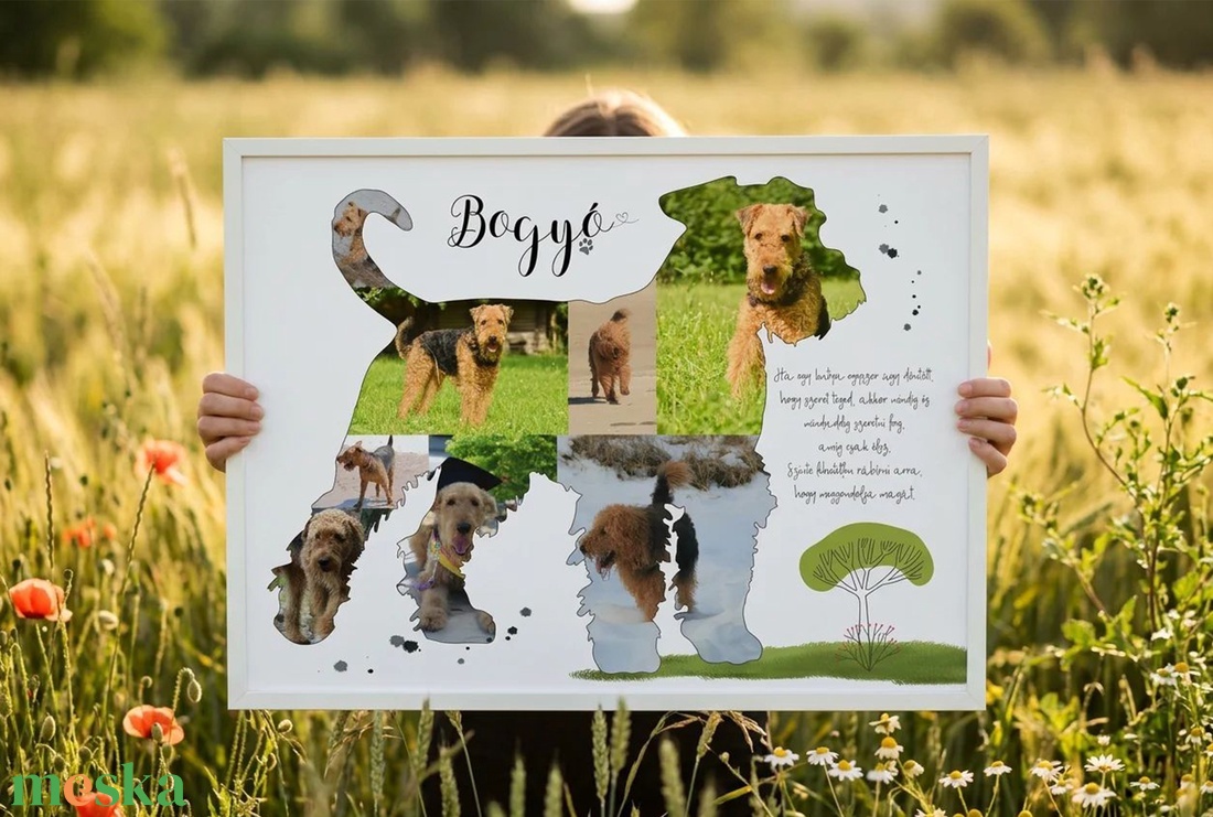 Airedale terrier kutyus kutya falidekoráció, kutyák szerelmeseinek, születésnapra, Vicces, Frappáns, Szülinapi ajándék - otthon & életmód - dekoráció - kép & falikép - poszter - Meska.hu