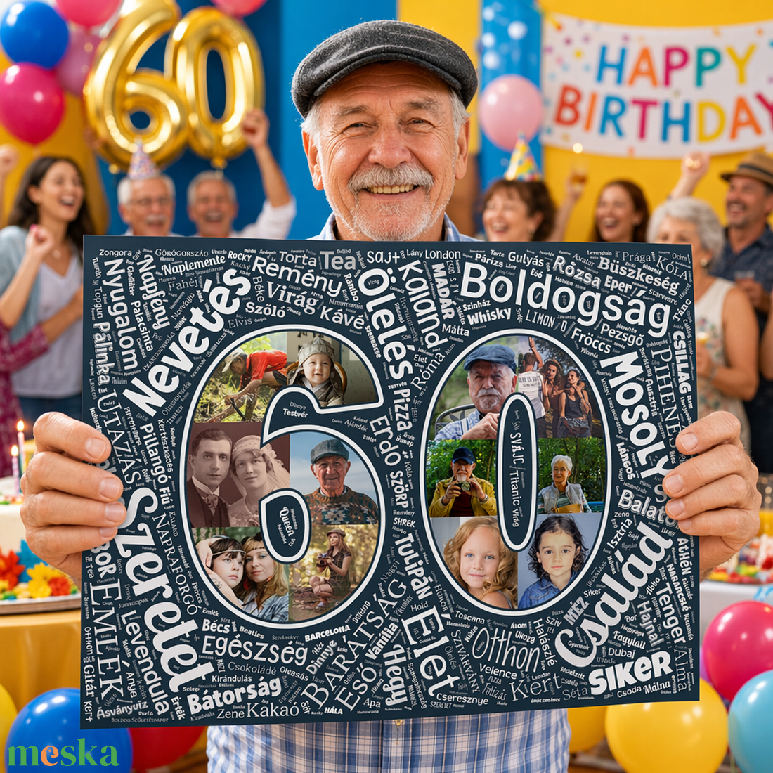 60. szülinapra Fényképes számos poszter, Barátnőnek, Legötletesebb szülinapi ajándékok, Nőknek, Férfiaknak, Apának, Anya - otthon & életmód - dekoráció - kép & falikép - poszter - Meska.hu