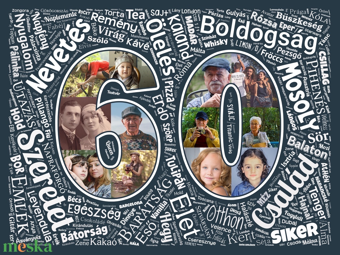 60. szülinapra Fényképes számos poszter, Barátnőnek, Legötletesebb szülinapi ajándékok, Nőknek, Férfiaknak, Apának, Anya - otthon & életmód - dekoráció - kép & falikép - poszter - Meska.hu