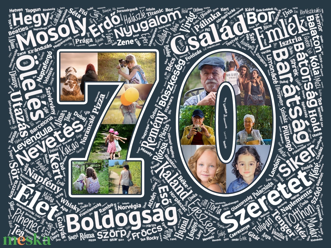 70. szülinapra Fényképes számos poszter Barátnőnek, Legötletesebb szülinapi ajándékok, Nőknek, Férfiaknak, Apának Hetven - otthon & életmód - dekoráció - kép & falikép - poszter - Meska.hu