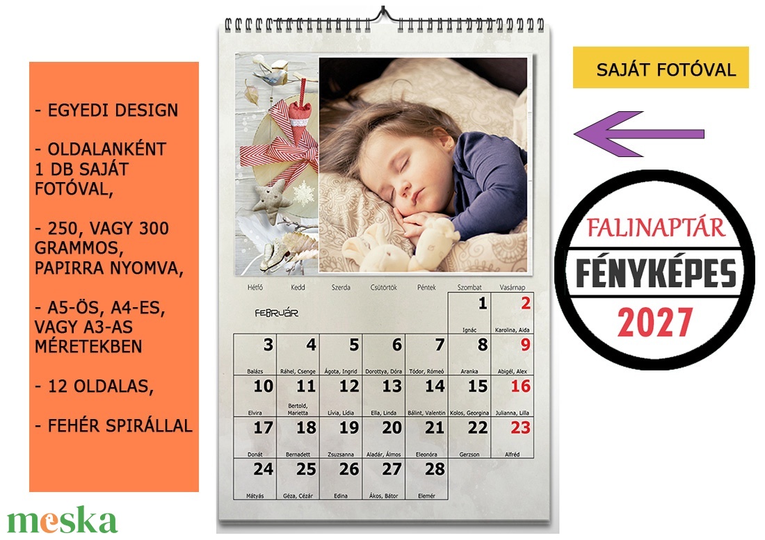 2027-es fényképes falinaptár apának � különleges családi ajándék - otthon & életmód - dekoráció - fali és függő dekoráció - falinaptár & öröknaptár - Meska.hu