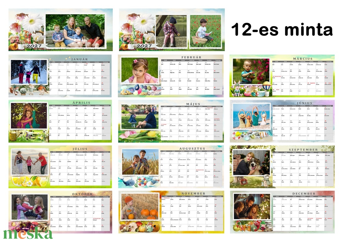 2027-es fényképes asztali naptár � egyedi ajándék nőknek - otthon & életmód - dekoráció - fali és függő dekoráció - falinaptár & öröknaptár - Meska.hu