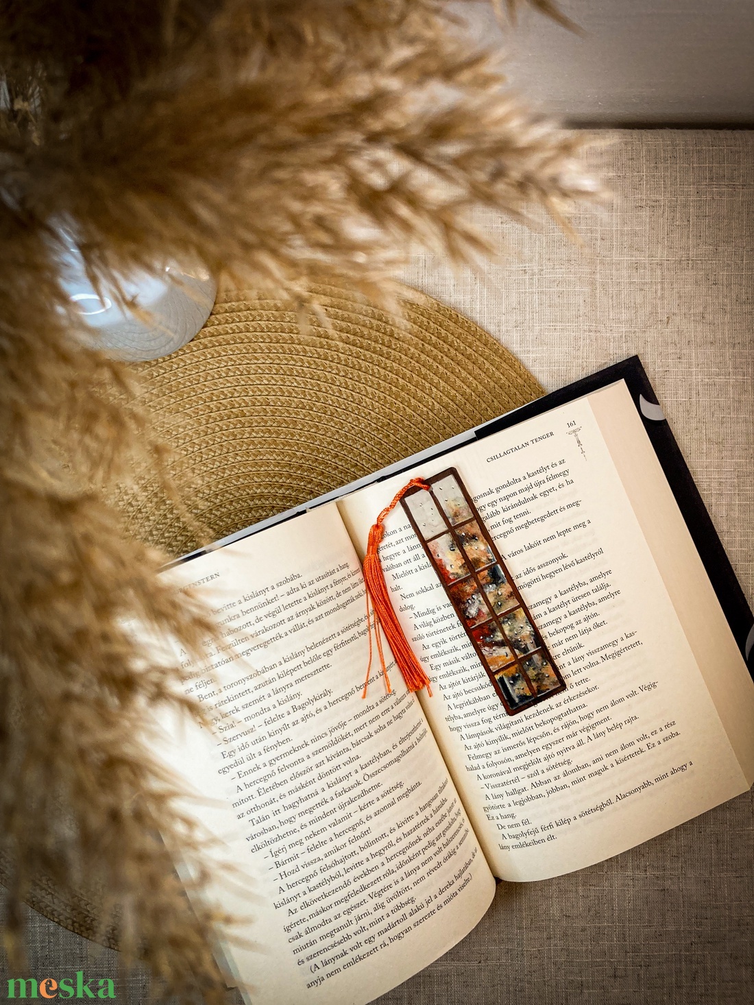 Egy ablak az őszi tájra  - Festett, fa könyvjelző  - könyv & zene - könyvjelző - Meska.hu