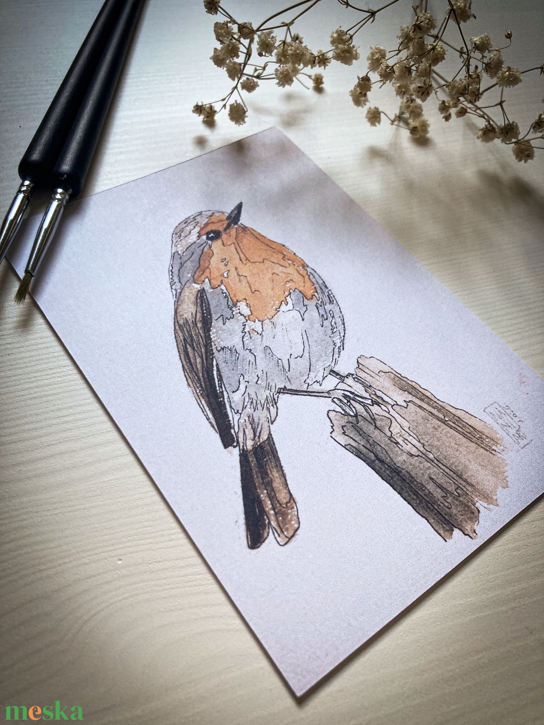Vörösbegy - művészi nyomat - művészet - grafika & illusztráció - művészi nyomat - Meska.hu Vörösbegy - művészi nyomat - művészet - grafika & illusztráció - művészi nyomat - Meska.hu