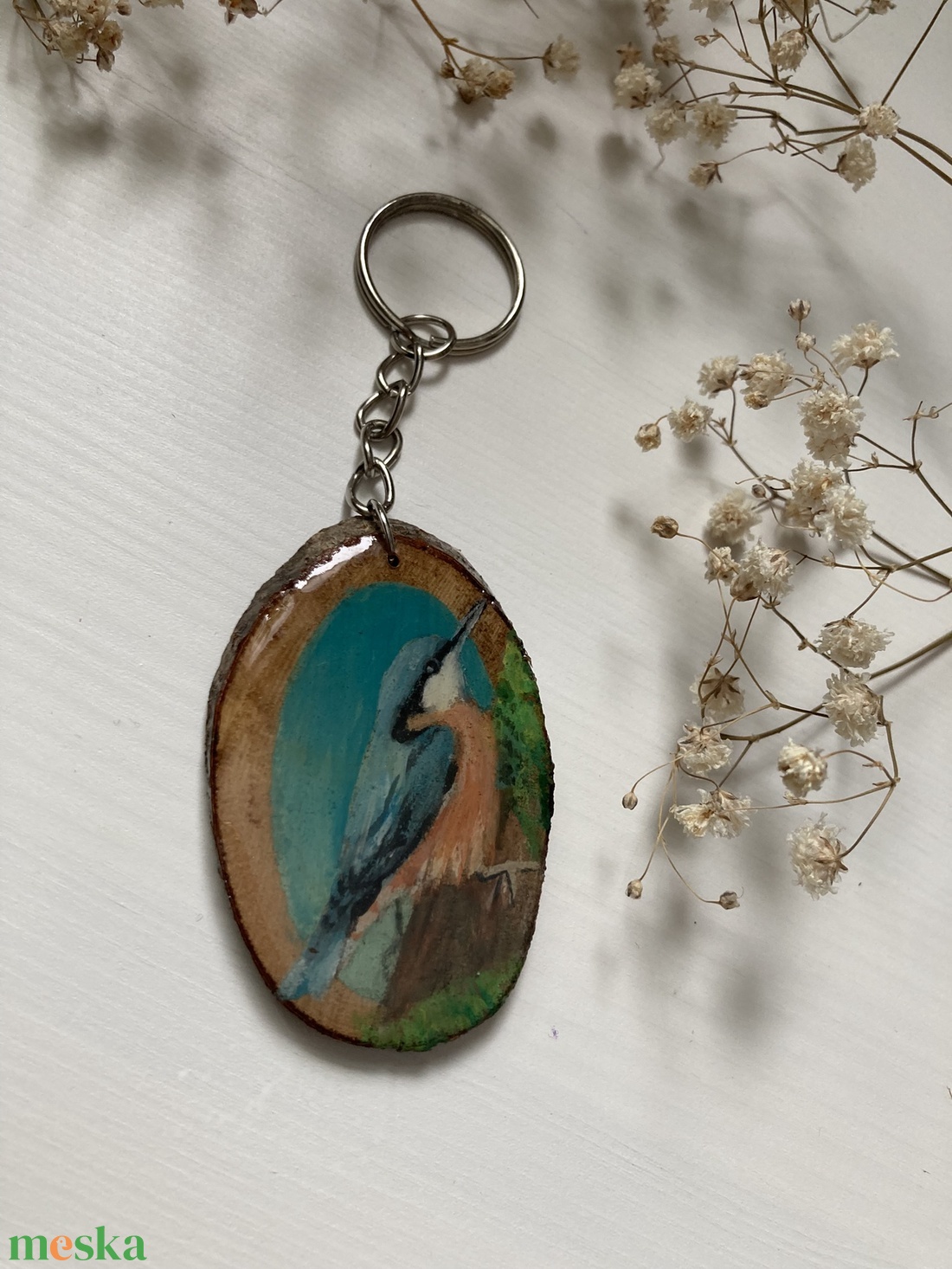 Kulcstartó - Fára festett kulcstartó - Csuszka - táska & tok - kulcstartó & táskadísz - kulcstartó - Meska.hu