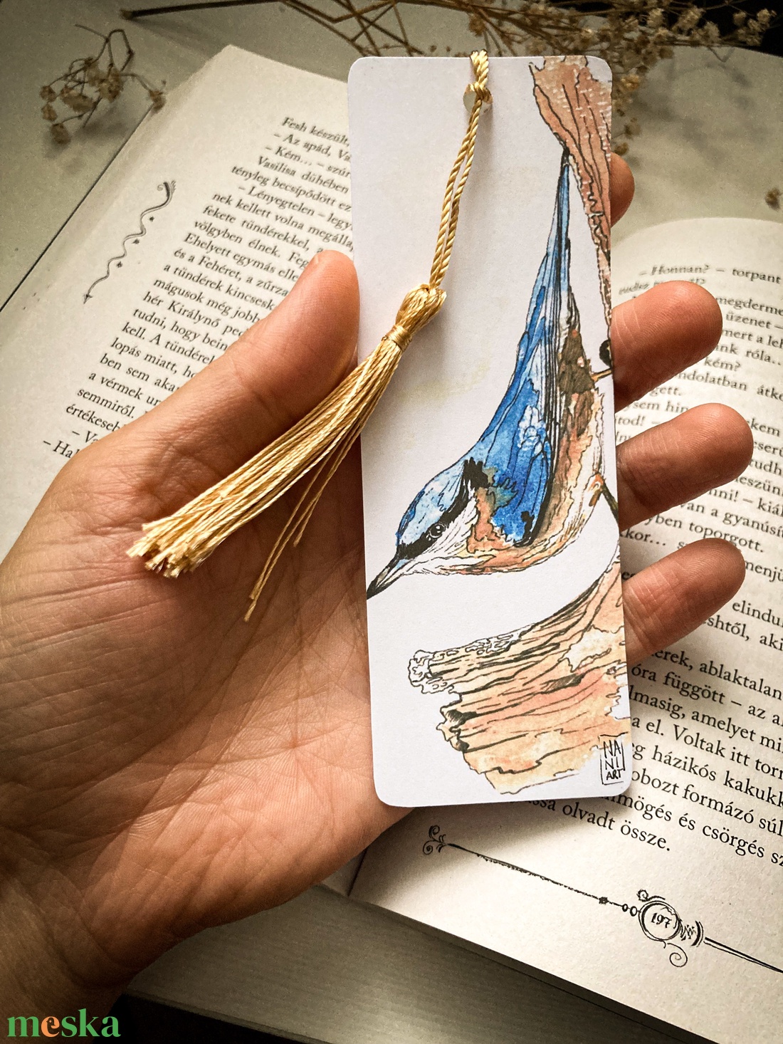 Könyvjelző bojttal - Madaras könyvjelző - könyv & zene - könyvjelző - Meska.hu