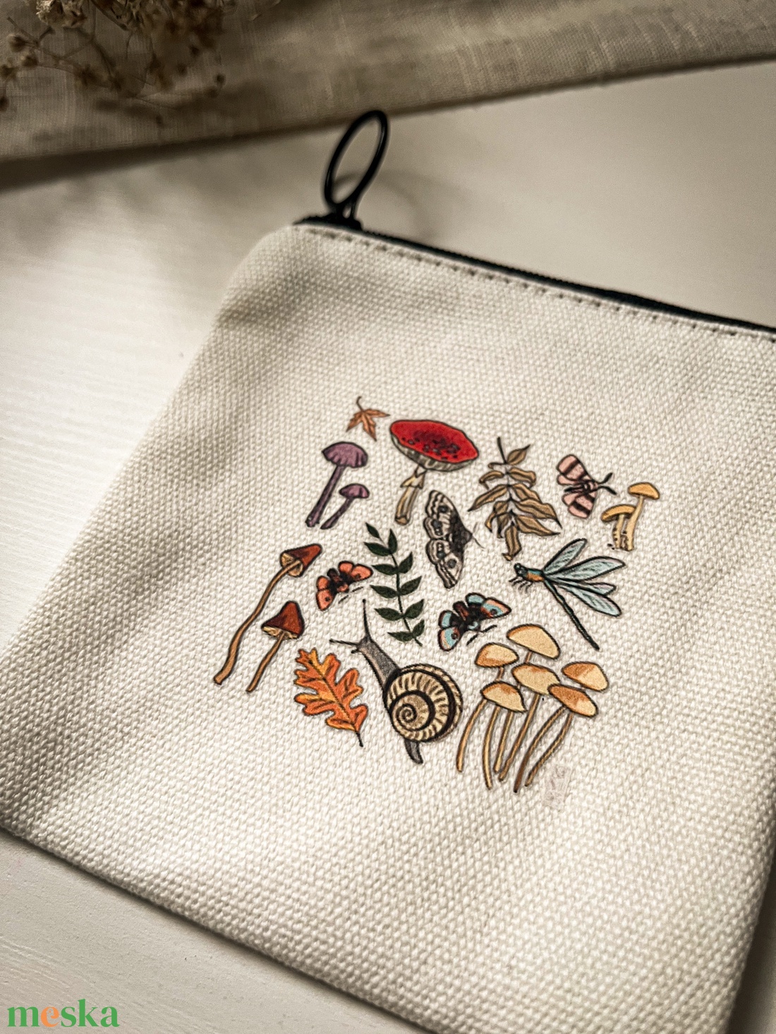 Neszeszer - mini cipzáras vászon tároló - táska & tok - neszesszer - Meska.hu