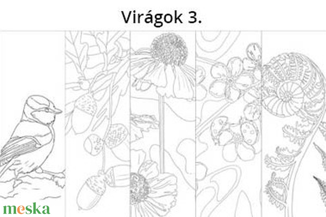 Könyvjelző - DIY színező csomag  - diy (csináld magad) - egységcsomag - Meska.hu