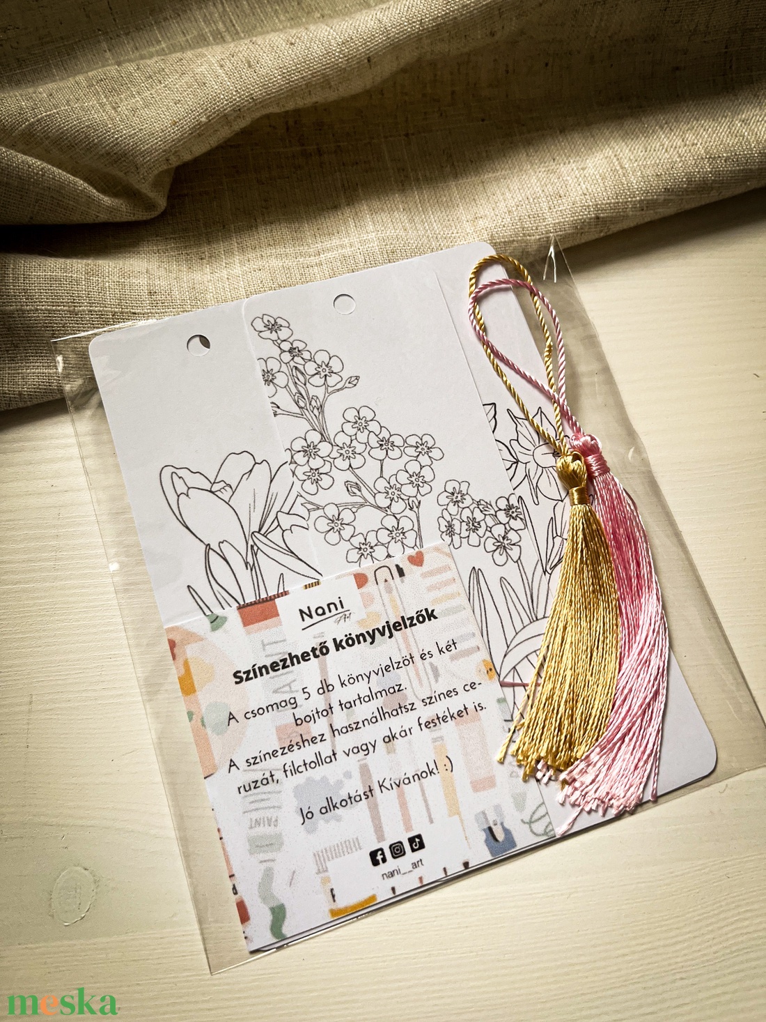 Könyvjelző - DIY színező csomag  - diy (csináld magad) - egységcsomag - Meska.hu