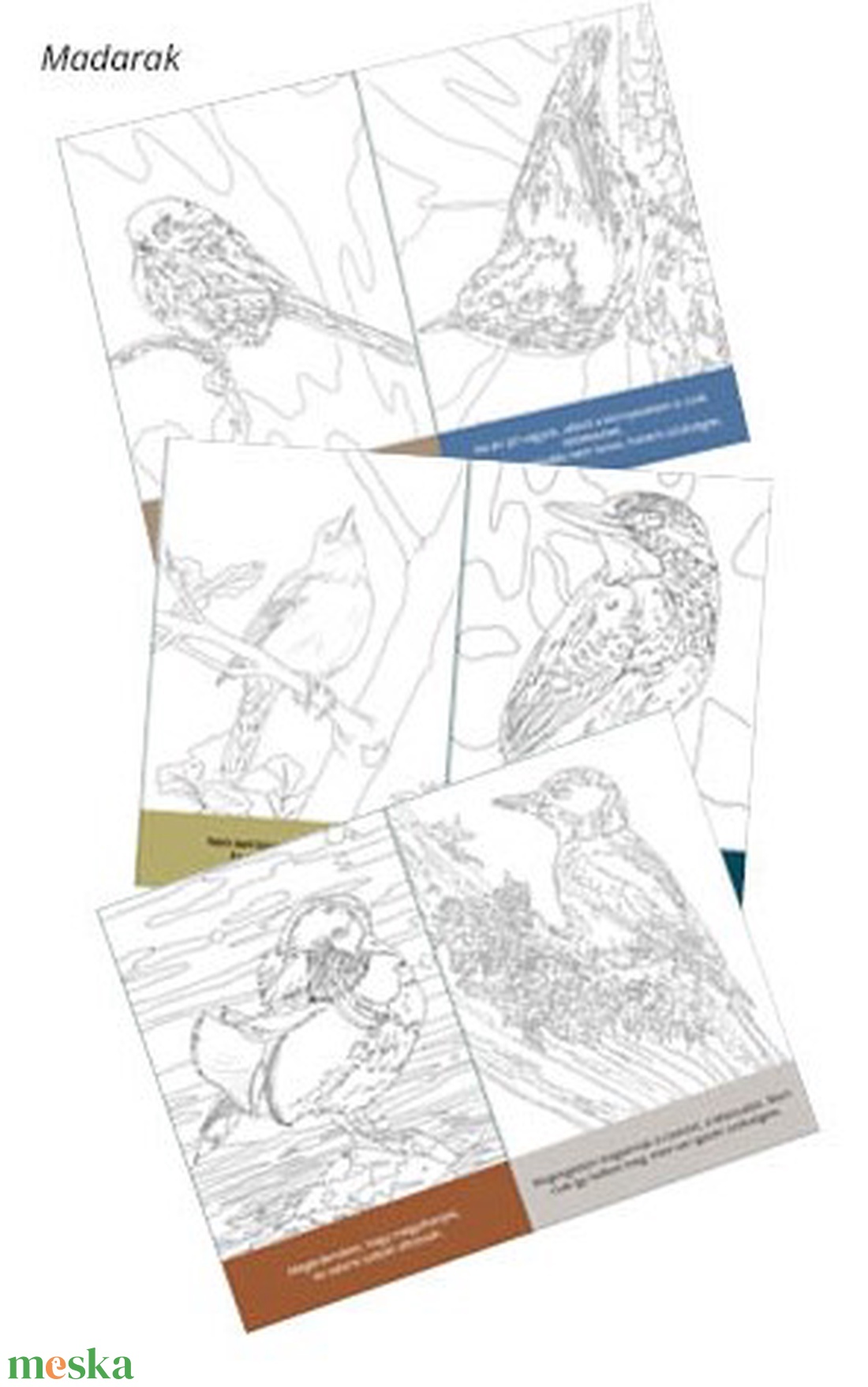 Színező kártyák - DIY Színező kártgyák motivációs üzenetekkel - otthon & életmód - papír, írószer - színező - Meska.hu