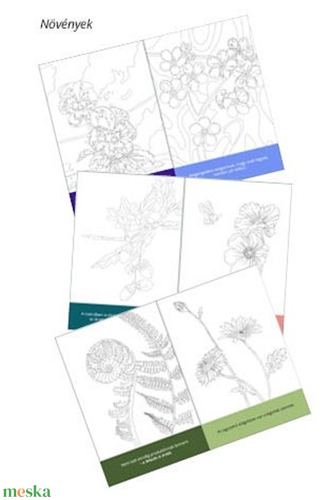 Színező kártyák - DIY Színező kártgyák motivációs üzenetekkel - otthon & életmód - papír, írószer - színező - Meska.hu